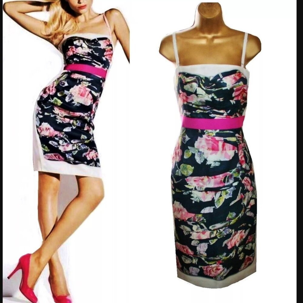 NWOT Auth D&G Dolce Gabbana Floral Pink Dress 38